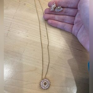 Crystal necklace and earring duo